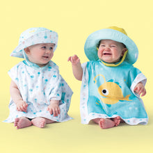Load image into Gallery viewer, Kids UPF50+ Patterned Sun Hat - Fish/Jellyfish