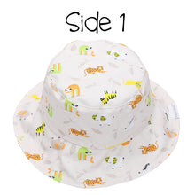 Load image into Gallery viewer, Kids UPF50+ Patterned Sun Hat - Grey Zoo
