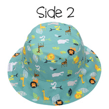Load image into Gallery viewer, Kids UPF50+ Patterned Sun Hat - Grey Zoo
