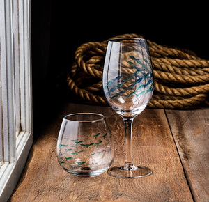Cut Fish Stemless Wine Glass