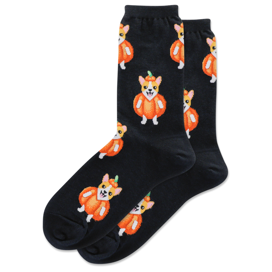 Pumpkin Corgi Kids Socks