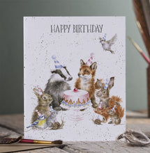 Load image into Gallery viewer, Woodland Party Birthday Card