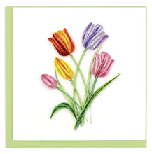 Load image into Gallery viewer, Colourful Tulips Quilling Card