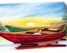 Load image into Gallery viewer, River Canoes Quilling Card