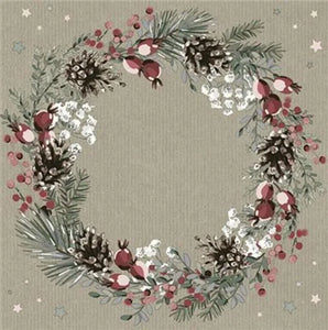 Winter Wreath Lunch Napkin