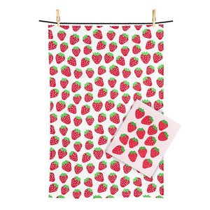 Strawberry Tea Towel + Dishcloth Set