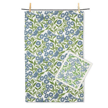 Load image into Gallery viewer, Birds + Leaves Dishcloth + Tea Towel Set
