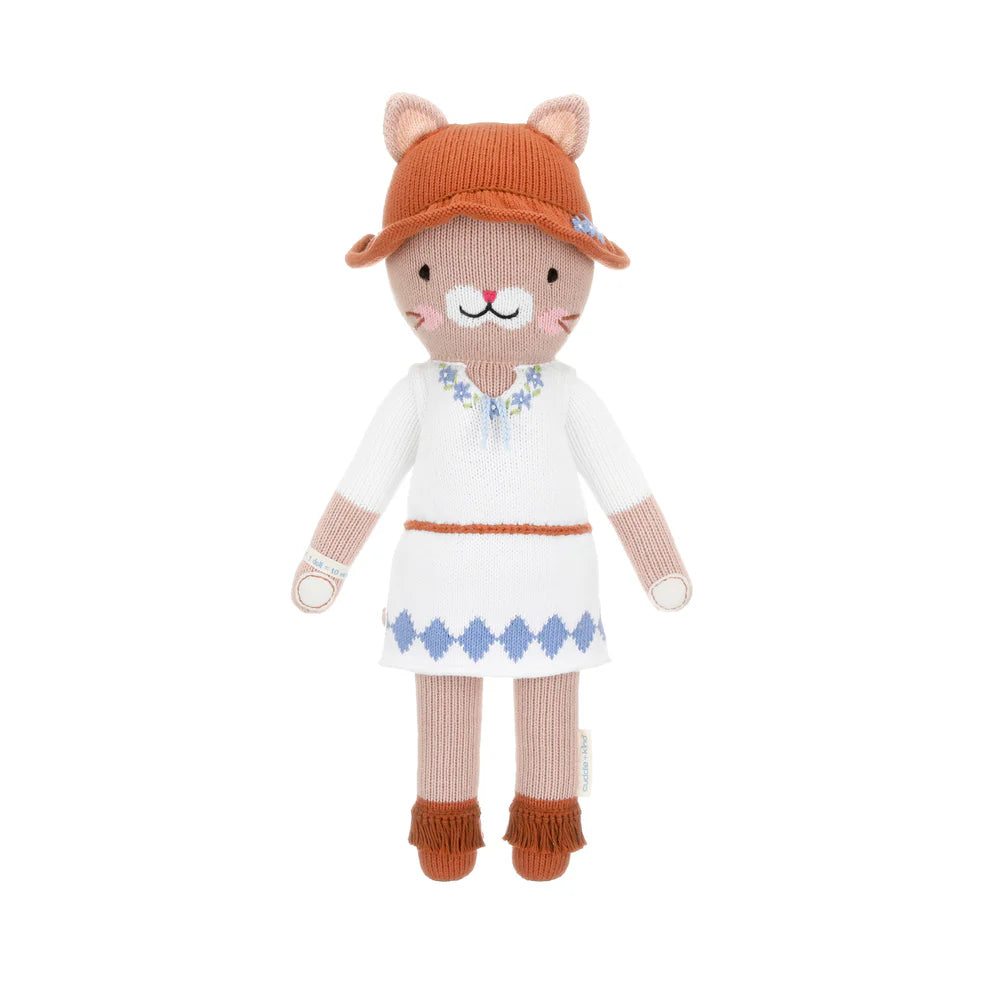 Cuddle+kind Chelsea The Cat Hand-Knit Doll - 20" Regular, Fair Trade, 1 Doll = 10 Meals Donated