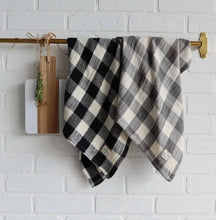 Load image into Gallery viewer, Classic Check Double Layered Single Kitchen Towel Black
