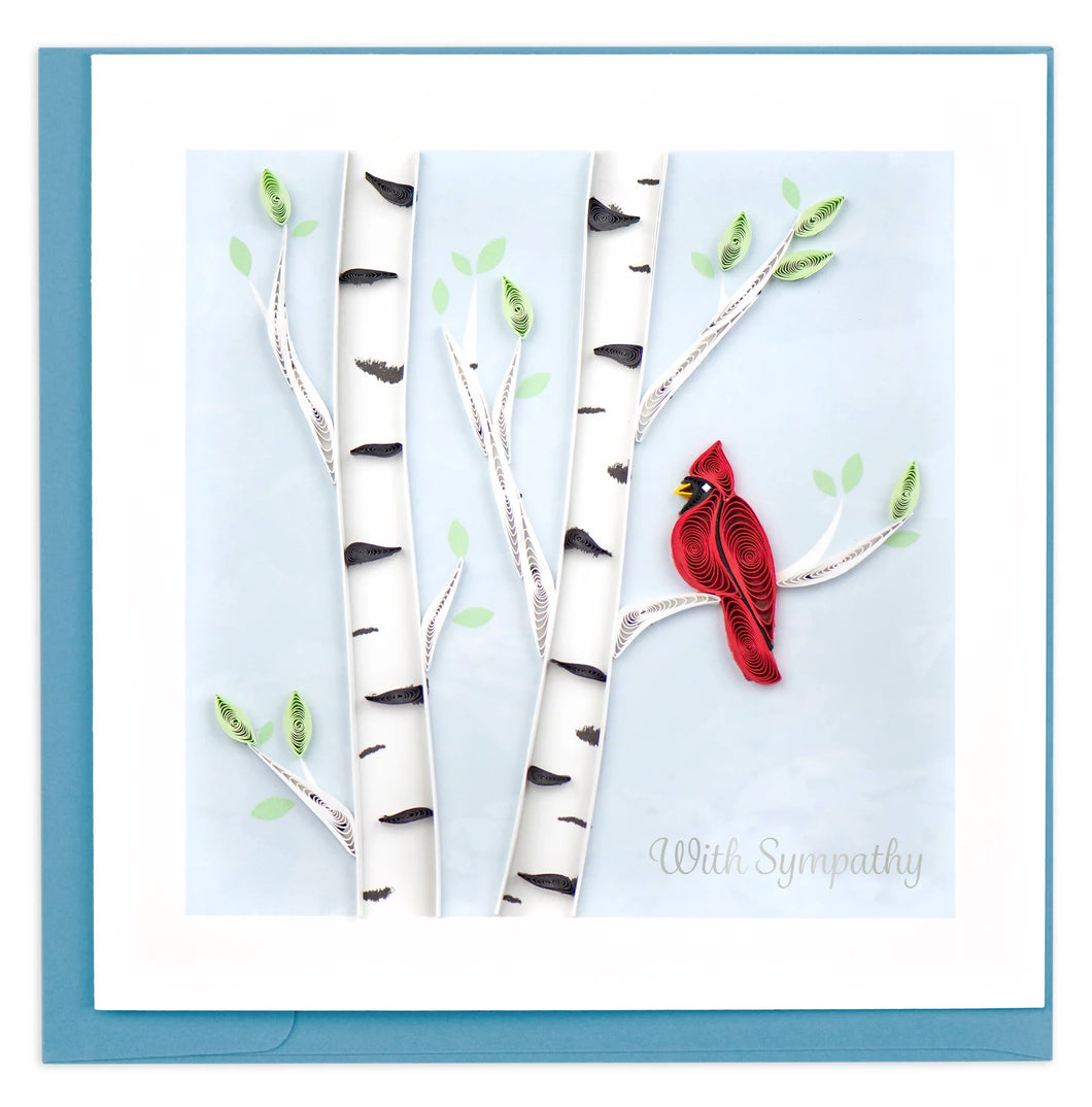 Cardinal Quilling Sympathy Card