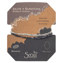 Load image into Gallery viewer, Delicate Stone Necklace/ Bracelet- Iolite &amp; Sunstone
