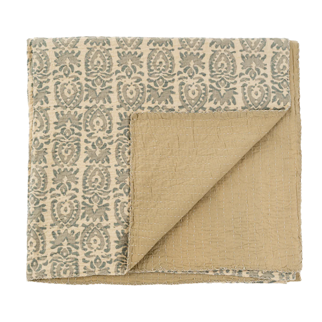 Seychelles Kantha Bed Blanket