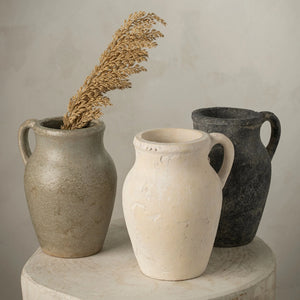 Rhodes Pitcher Vase, Small, Reactive Brown