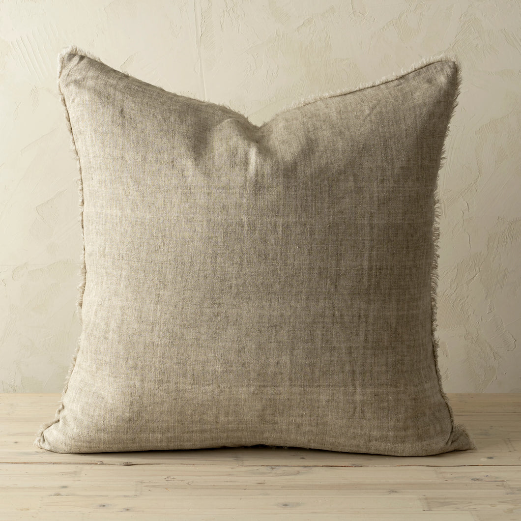 Almond Lina Linen Cushion, 24 x 24