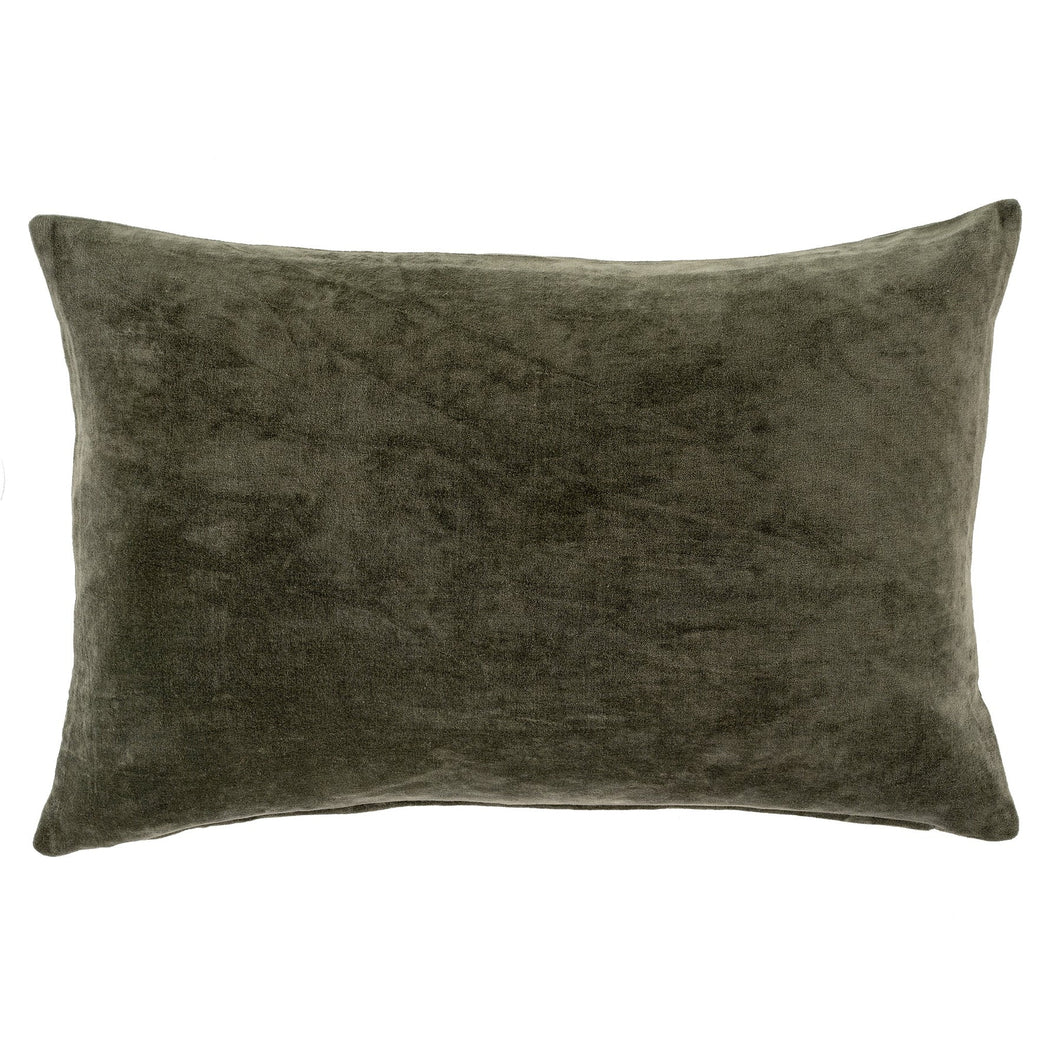 Vera Velvet Cushion, Cypress, 16 x 24
