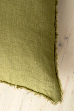 Load image into Gallery viewer, Lina Linen Cushion, Dark Moss, 24 x 24"
