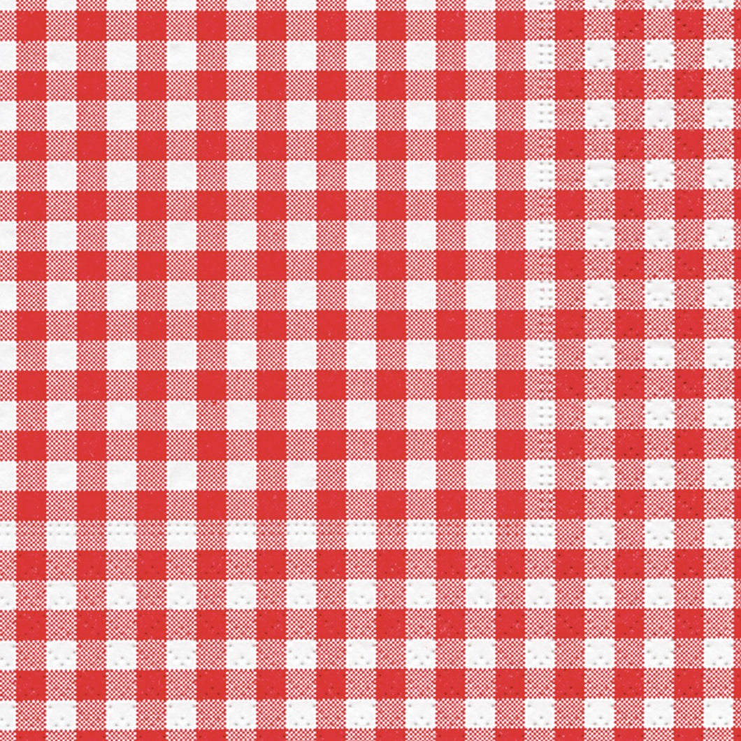 Red Gingham Cocktail Napkin
