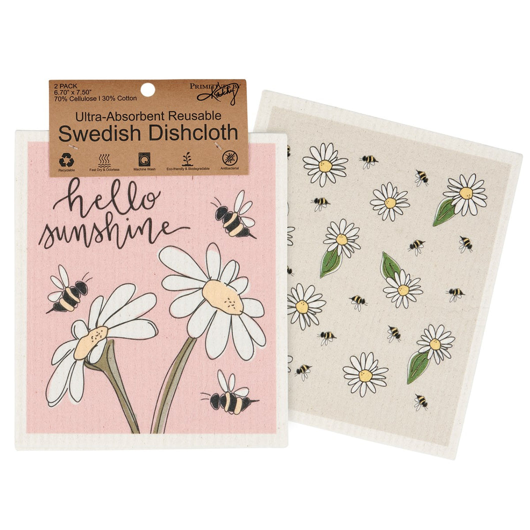 Sunshine Swedish Dishcloth, Set 2