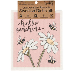 Sunshine Swedish Dishcloth, Set 2