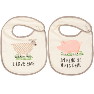 I Love Ewe Bib Set