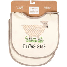 Load image into Gallery viewer, I Love Ewe Bib Set
