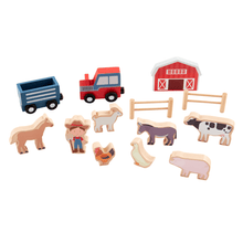 Load image into Gallery viewer, Wood Farm + Horse Toy Set

