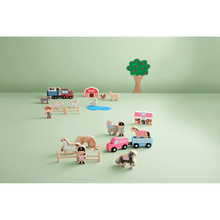 Load image into Gallery viewer, Wood Farm + Horse Toy Set

