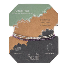 Load image into Gallery viewer, Delicate Stone Necklace/ Bracelet- Amethyst &amp; Silver
