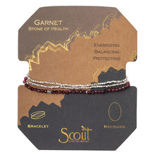 Load image into Gallery viewer, Delicate Stone Necklace/ Bracelet- Garnet + Silver
