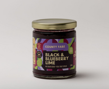 Load image into Gallery viewer, Black &amp; Blueberry Lime No Sugar Added Fruit Spread, Country Fare
