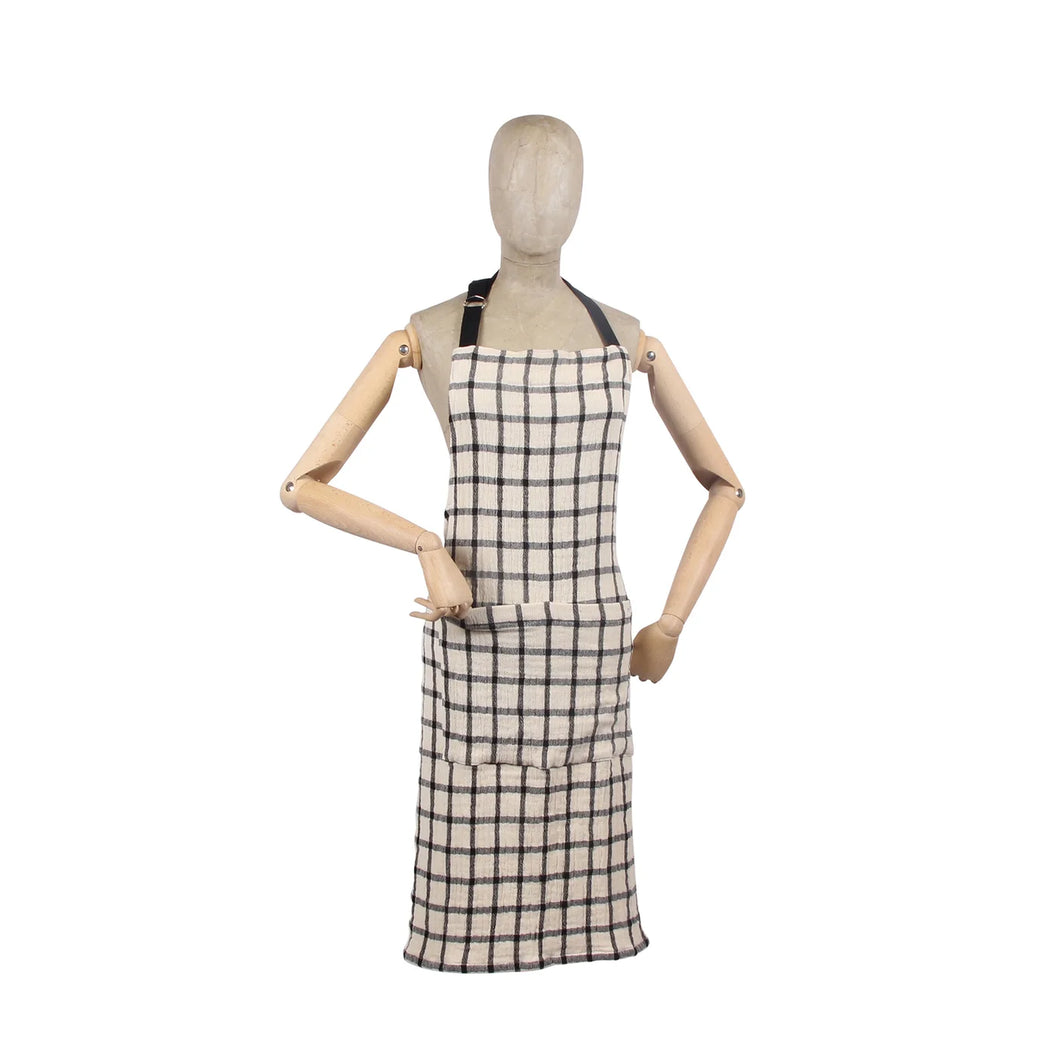 Double Weave Woven Apron Black