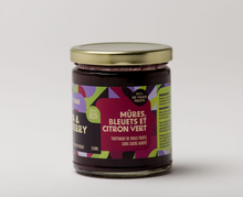 Load image into Gallery viewer, Black &amp; Blueberry Lime No Sugar Added Fruit Spread, Country Fare
