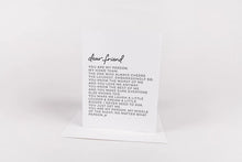 Load image into Gallery viewer, Dear Friend Letterpress Card
