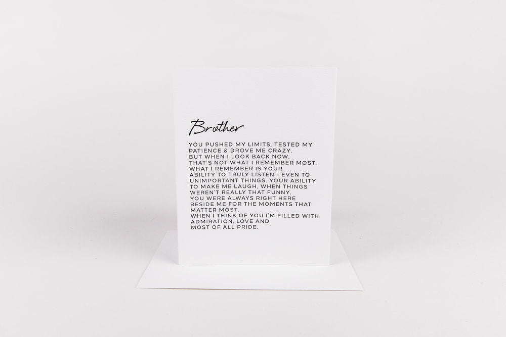 Dear Brother Letterpress Card