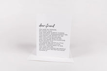 Load image into Gallery viewer, Dear Friend Letterpress Card
