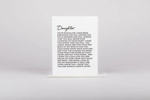 Letter to Daughter Card