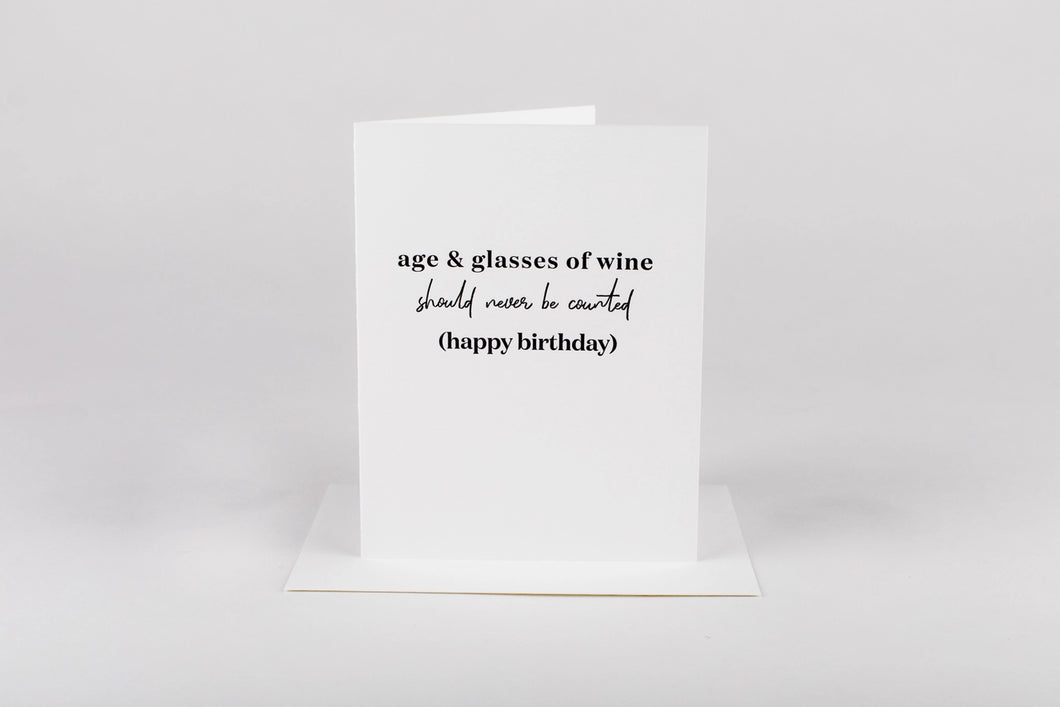 Age + Wine Birthday Card