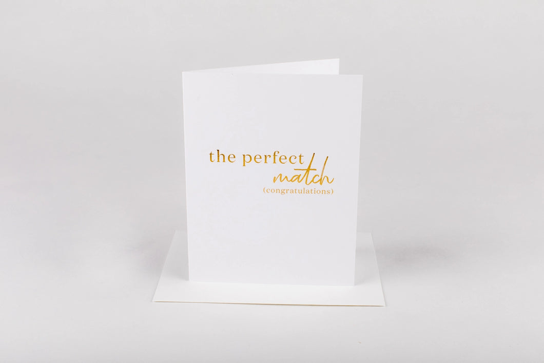 Perfect Match Gold Foil Wedding Card