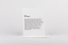 Load image into Gallery viewer, Letter to Mom Card, Edition 2

