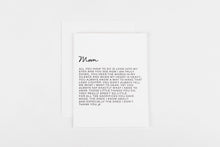 Load image into Gallery viewer, Letter to Mom Card, Edition 2
