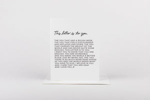 This Letter is to You Card