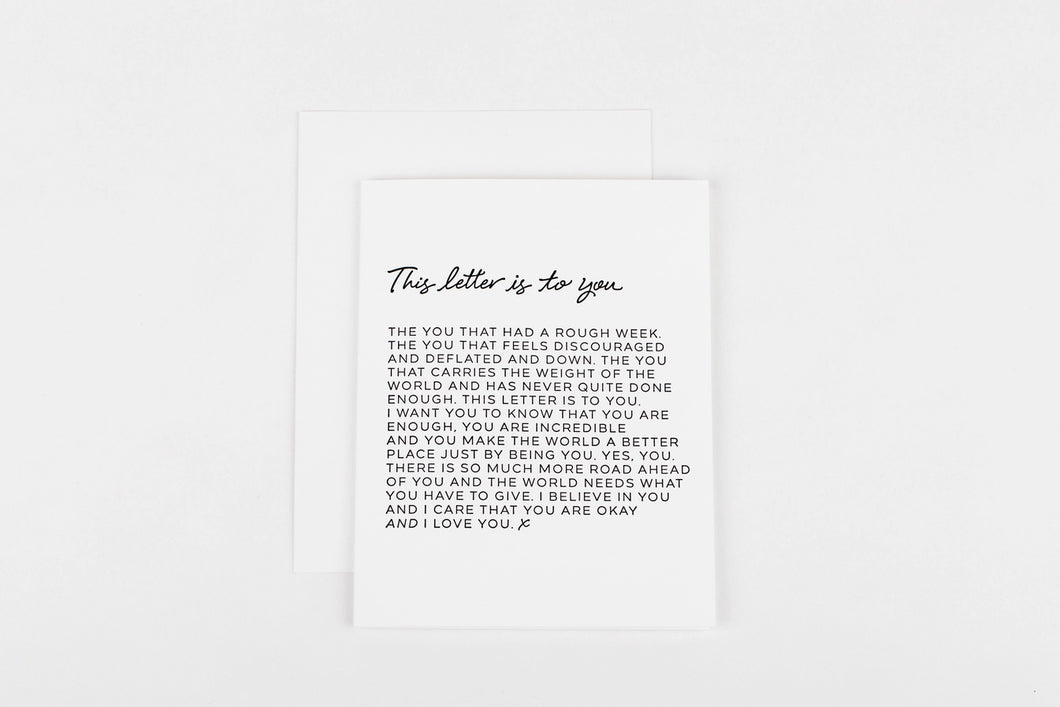 This Letter is to You Card