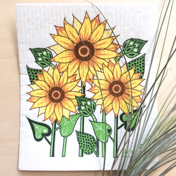 Sunflowers Swedish Dishcloth