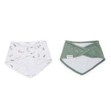 Load image into Gallery viewer, Lulujo Bandana Bibs - 2 pack - Bunny + Fern
