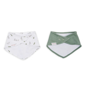 Lulujo Bandana Bibs - 2 pack - Bunny + Fern