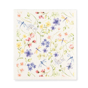 Dragonfly + Floral Dishcloth