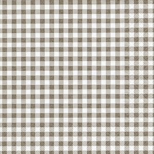 Vichy Taupe Cocktail Napkin
