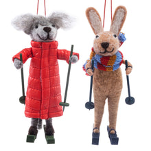 Load image into Gallery viewer, Rabbit &amp; Fox Skiing Ornament
