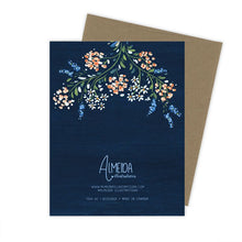 Load image into Gallery viewer, Navy Floral Engagement Card
