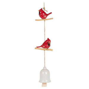 Double Perched Cardinal Bell